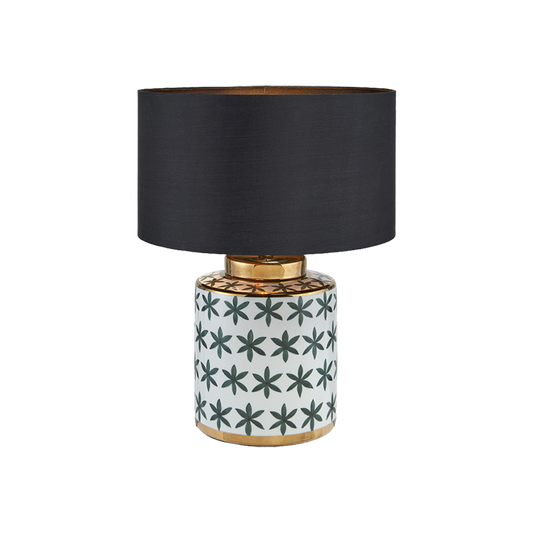 Green and Gold Leaf Ceramic Table Lamp