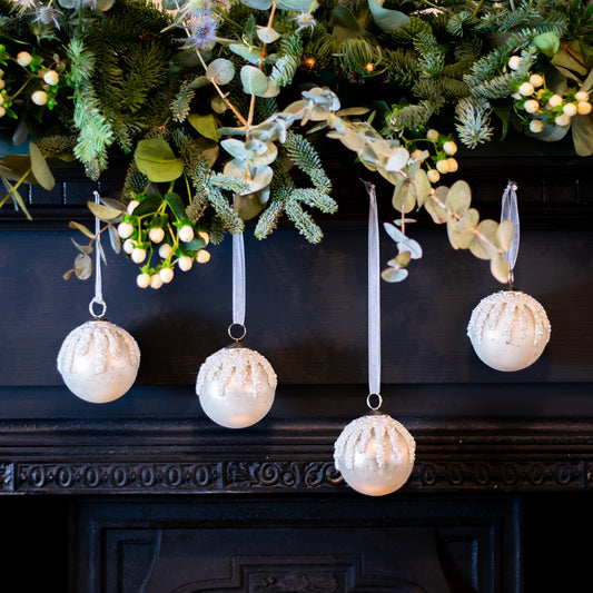 White Glass Bauble