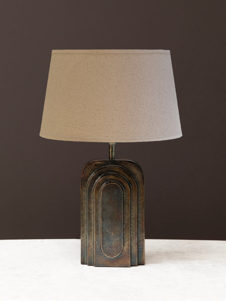 Art Deco Table Lamp & Cream Shade