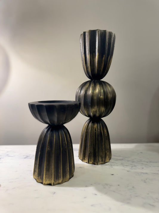 Zahir Black and Gold Vase