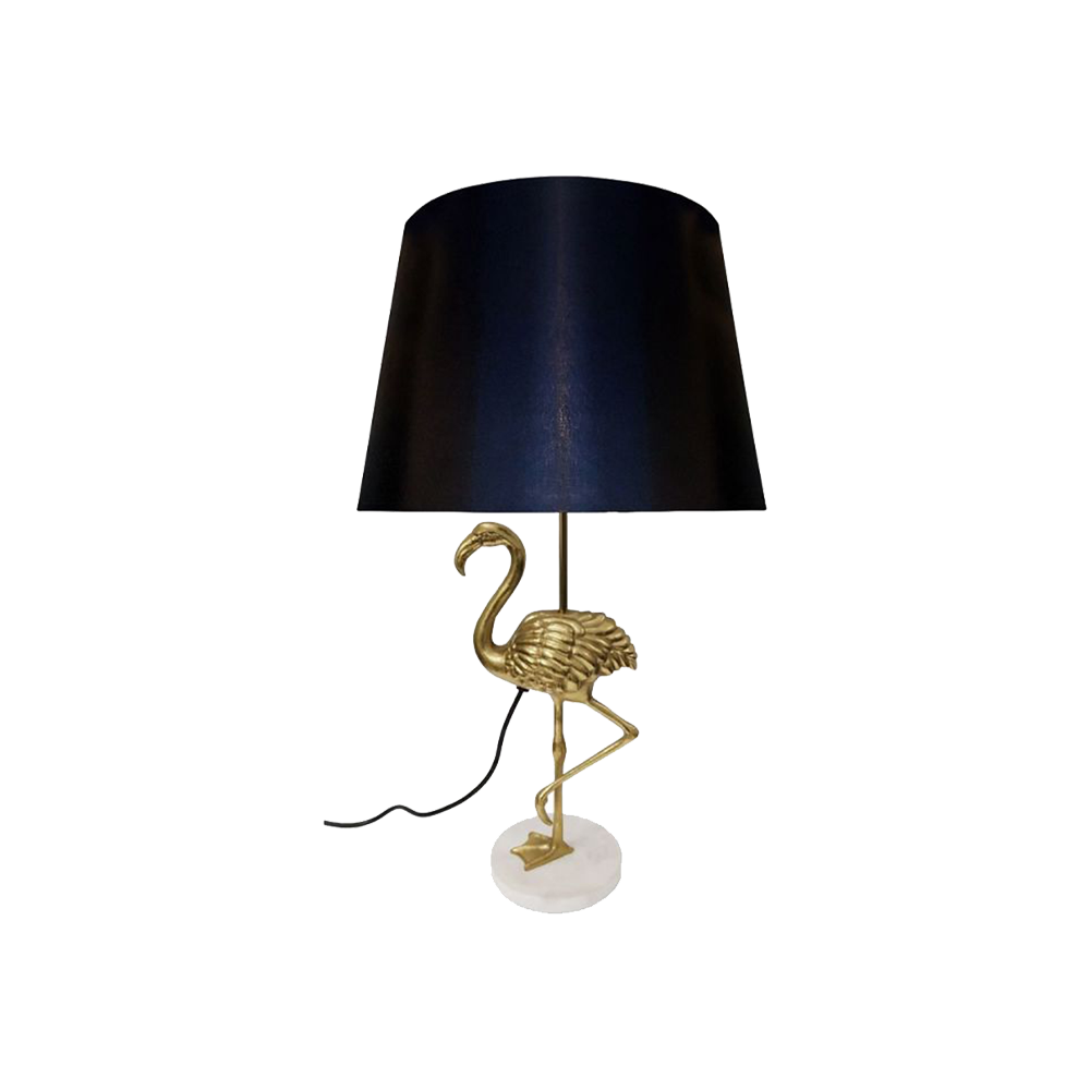 Gold Flamingo Table Lamp with Black Shade