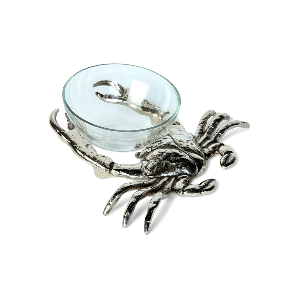 Crab with Glass Nibbles Bowl