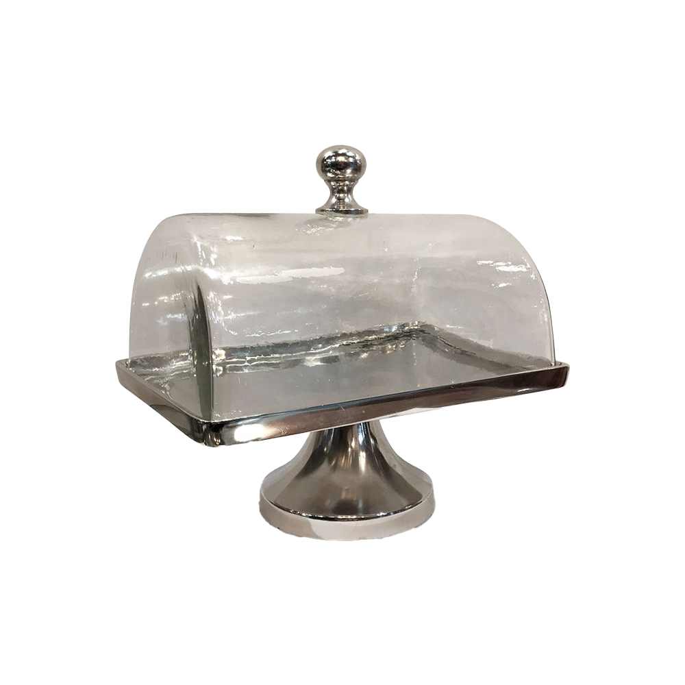 Rectangular Cake Plate with Glass Dome
