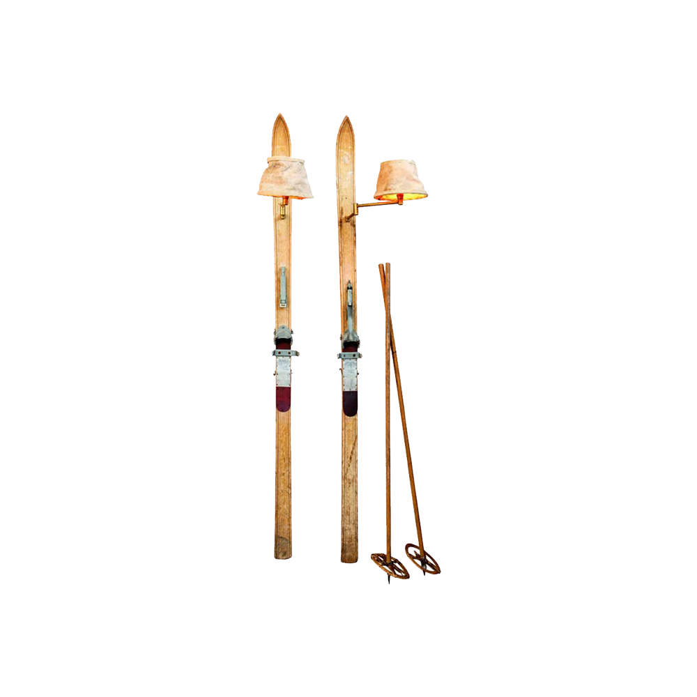 Wall Sconce Pair of Skis with Shades