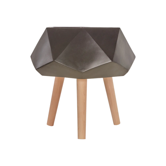 Darnell Small Black Multi Faceted Planter