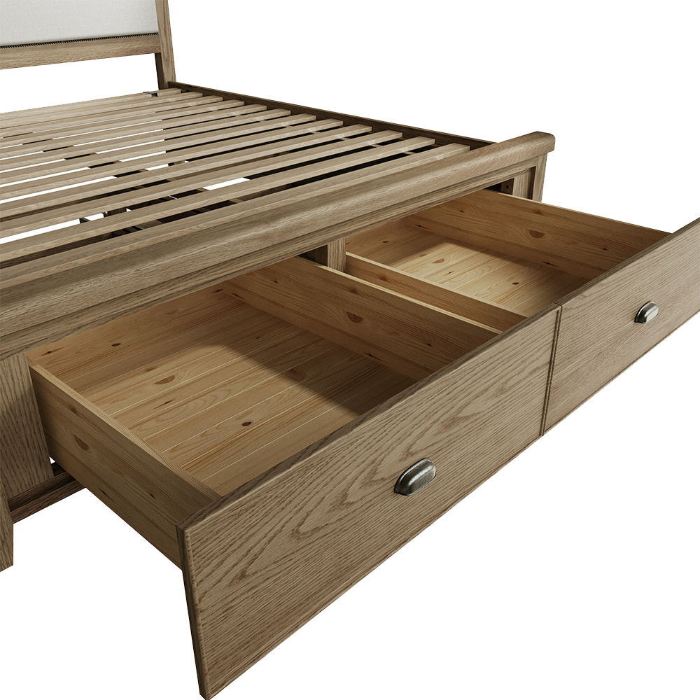 Holme Bed Fabric Headboard with Drawers