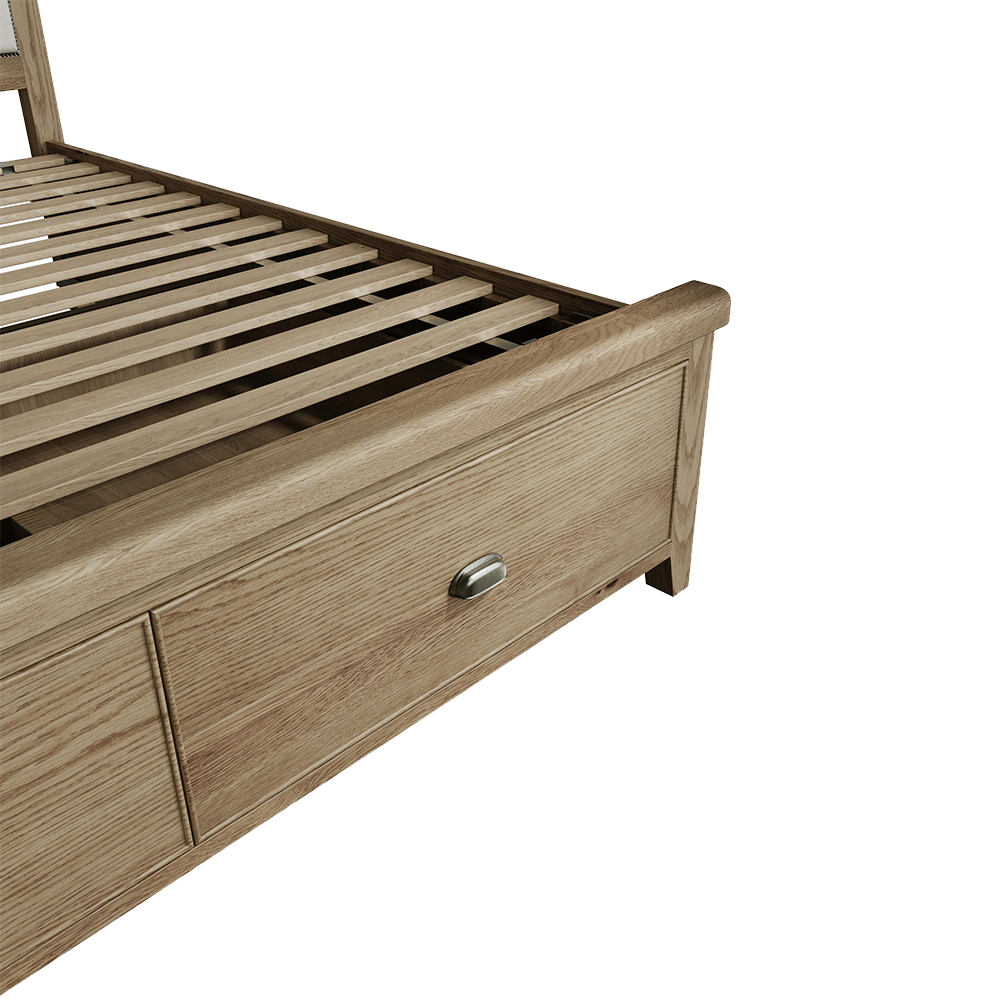 Holme Bed Fabric Headboard with Drawers