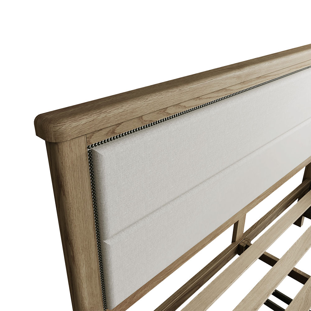 Holme Bed Fabric Headboard with Drawers