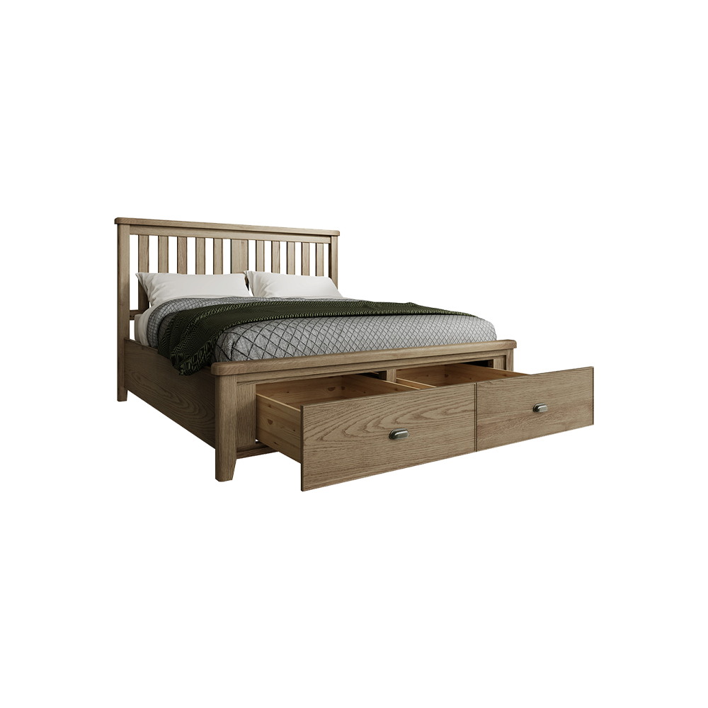 Holme Bed Wooden Headboard with Drawers