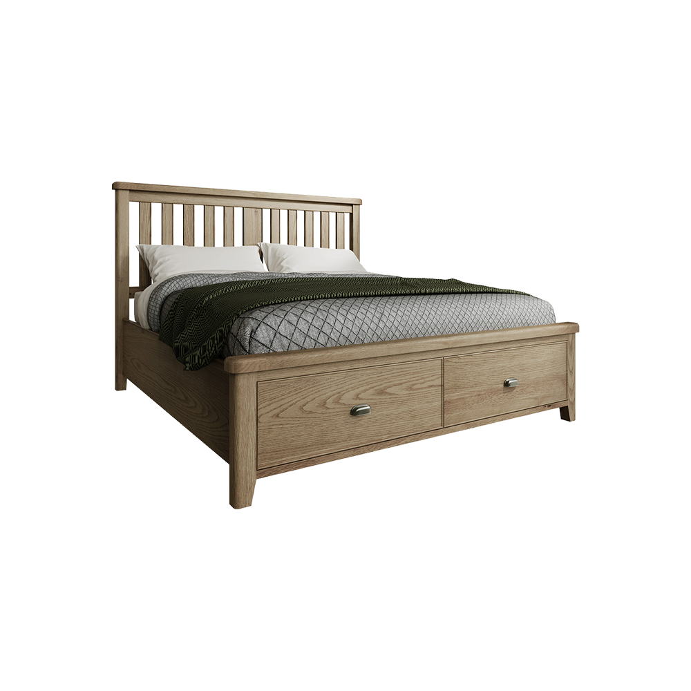 Holme Bed Wooden Headboard with Drawers