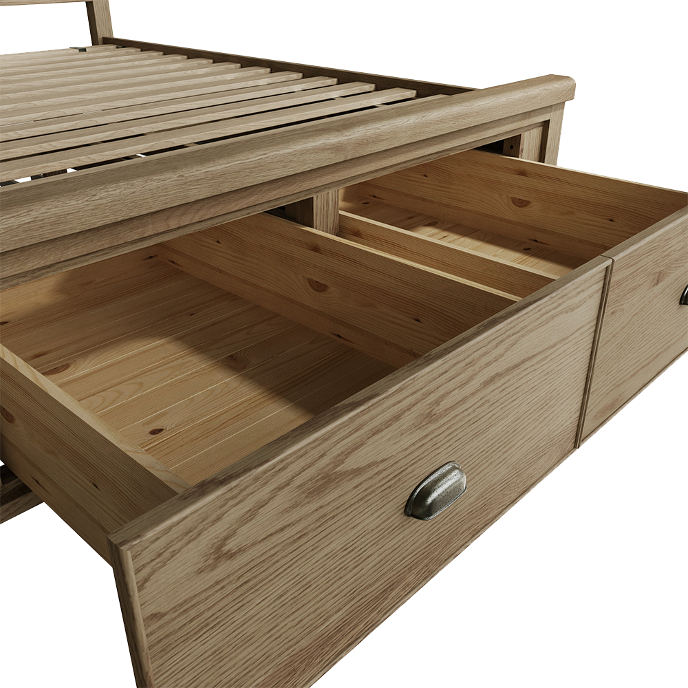 Holme Bed Fabric Headboard with Drawers
