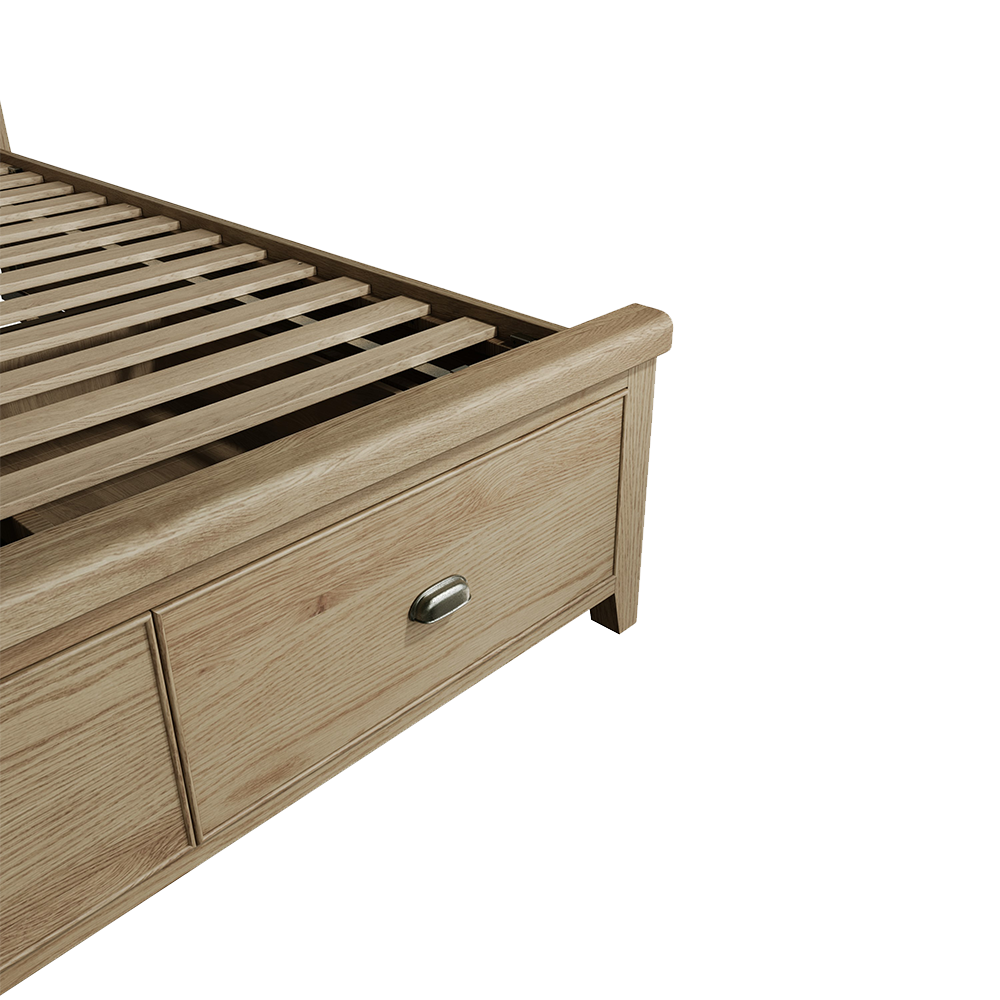 Holme Bed Fabric Headboard with Drawers