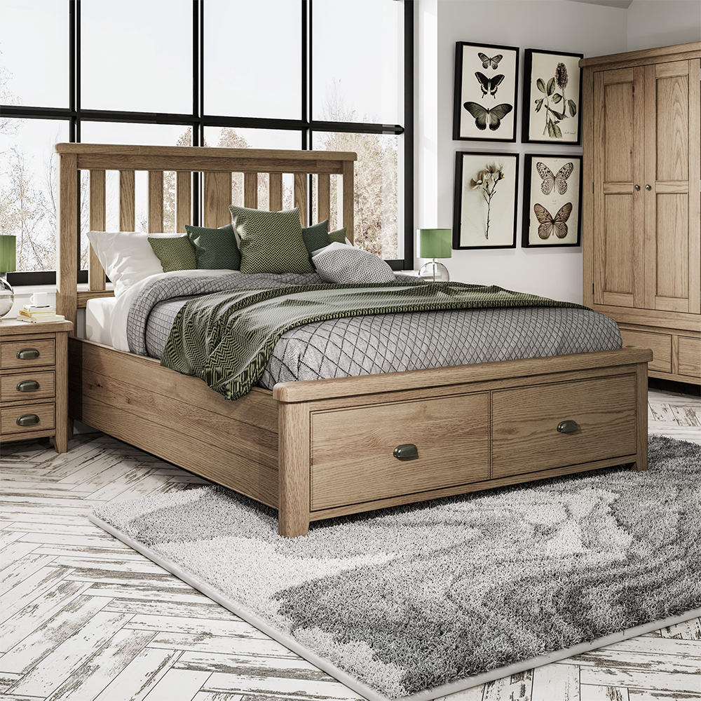 Holme Bed Wooden Headboard with Drawers