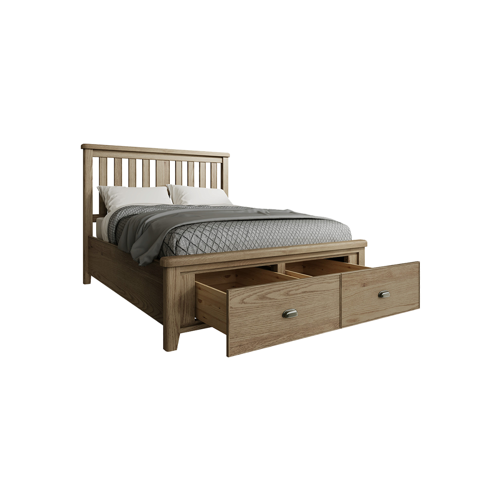 Holme Bed Wooden Headboard with Drawers