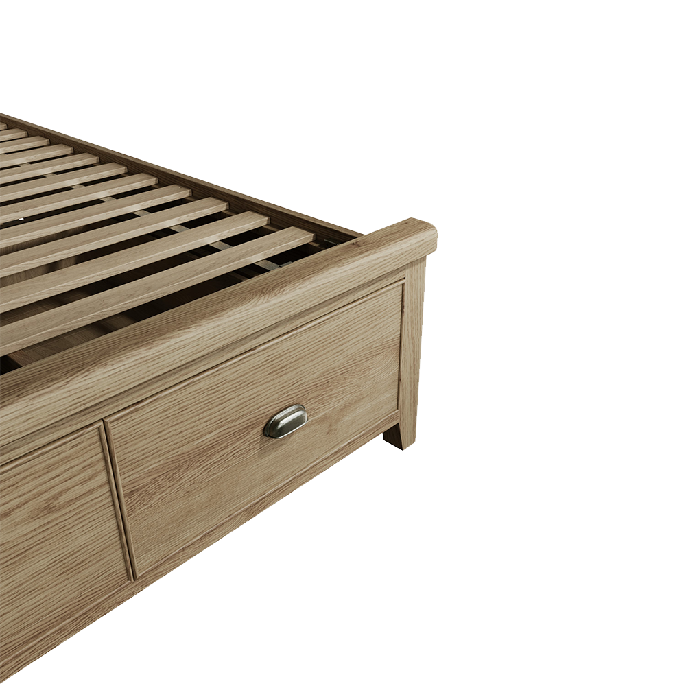 Holme Bed Fabric Headboard with Drawers