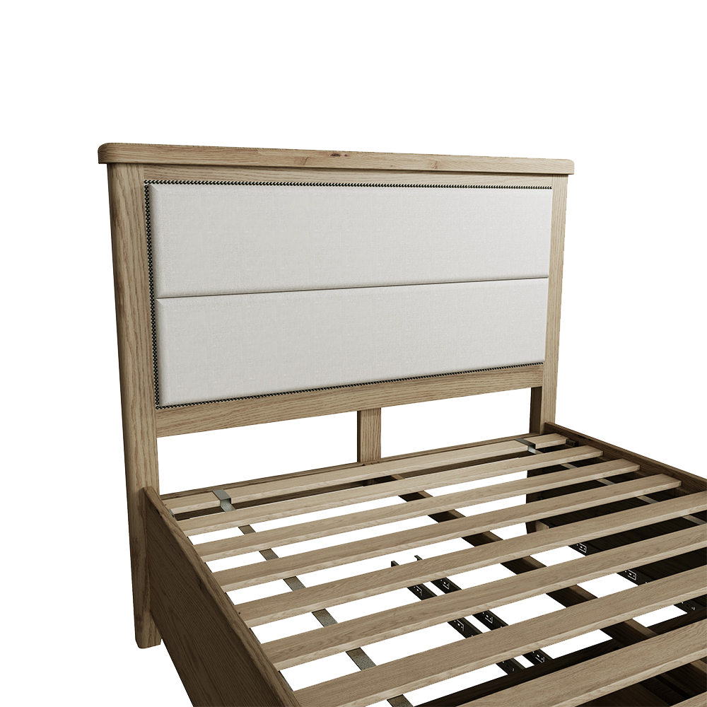 Holme Bed Fabric Headboard with Drawers