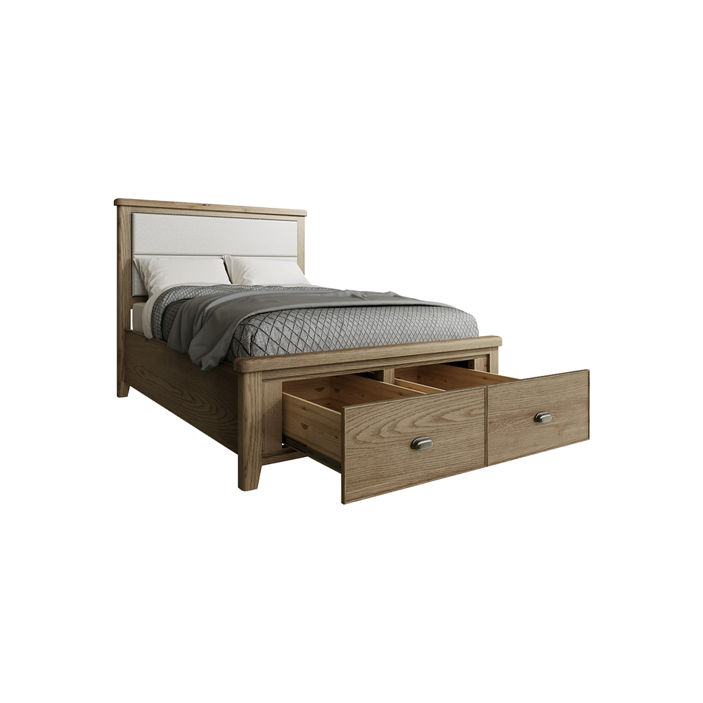 Holme Bed Fabric Headboard with Drawers