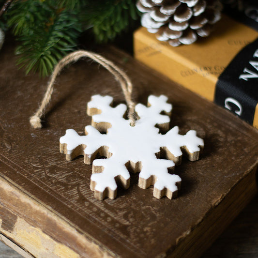 White Wooden Snowflake Decoration
