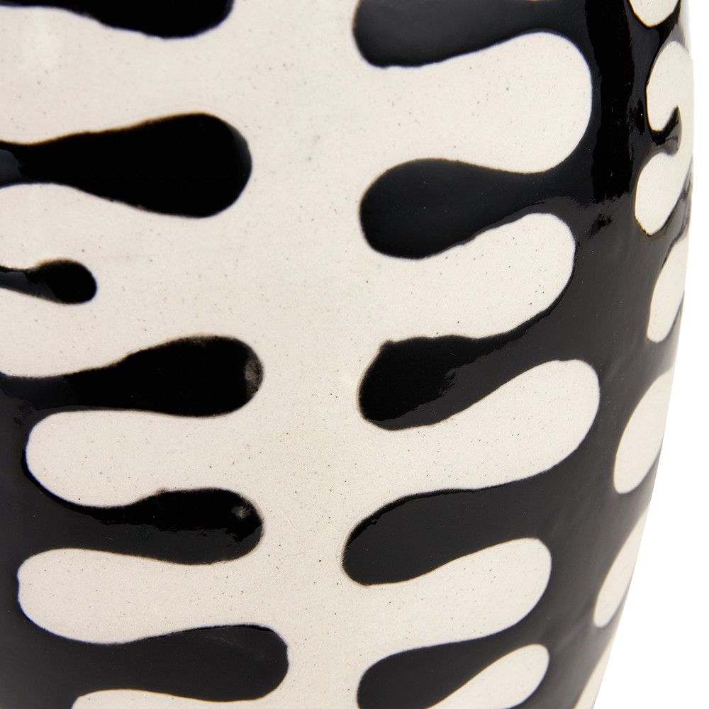 Pottlewick Black and White Tall Coral Ceramic Table Lamp