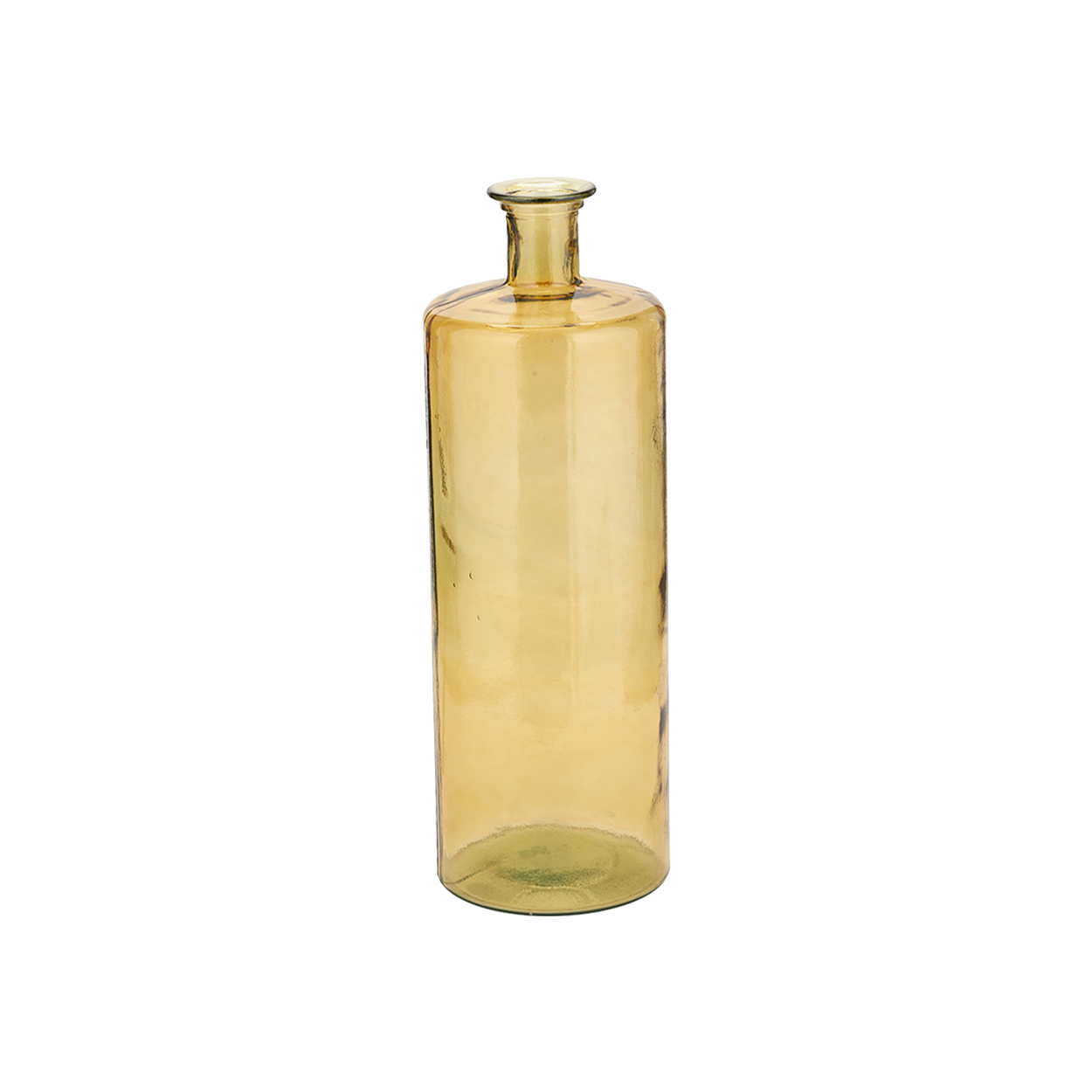 Tall Recycled Glass Bottle Vase Amber