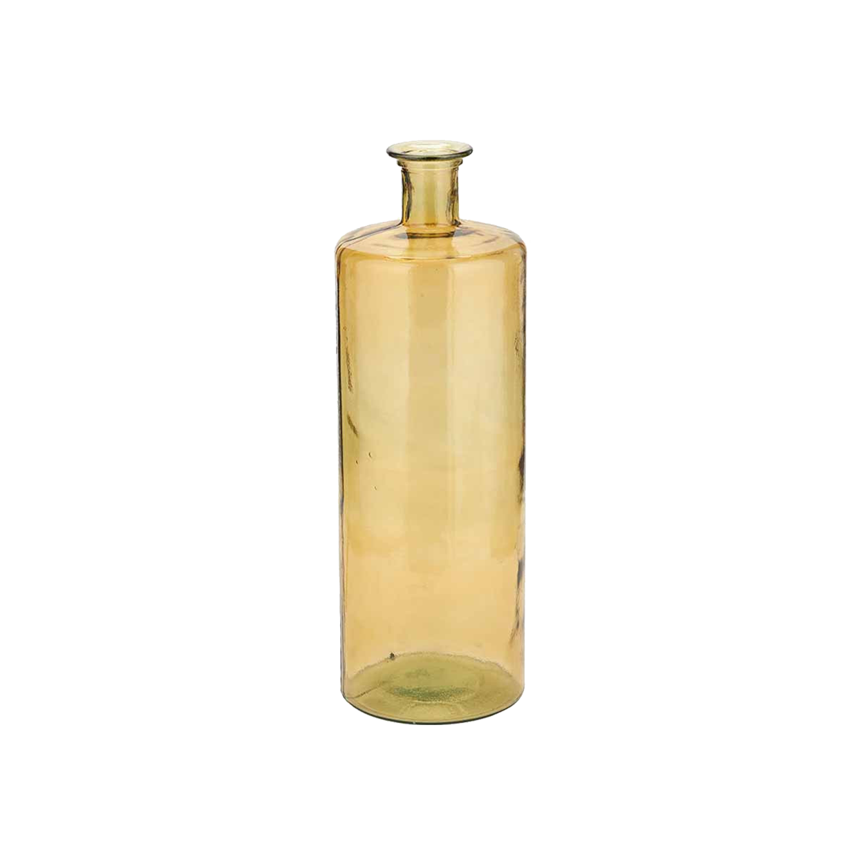 Tall Recycled Glass Bottle Vase Amber