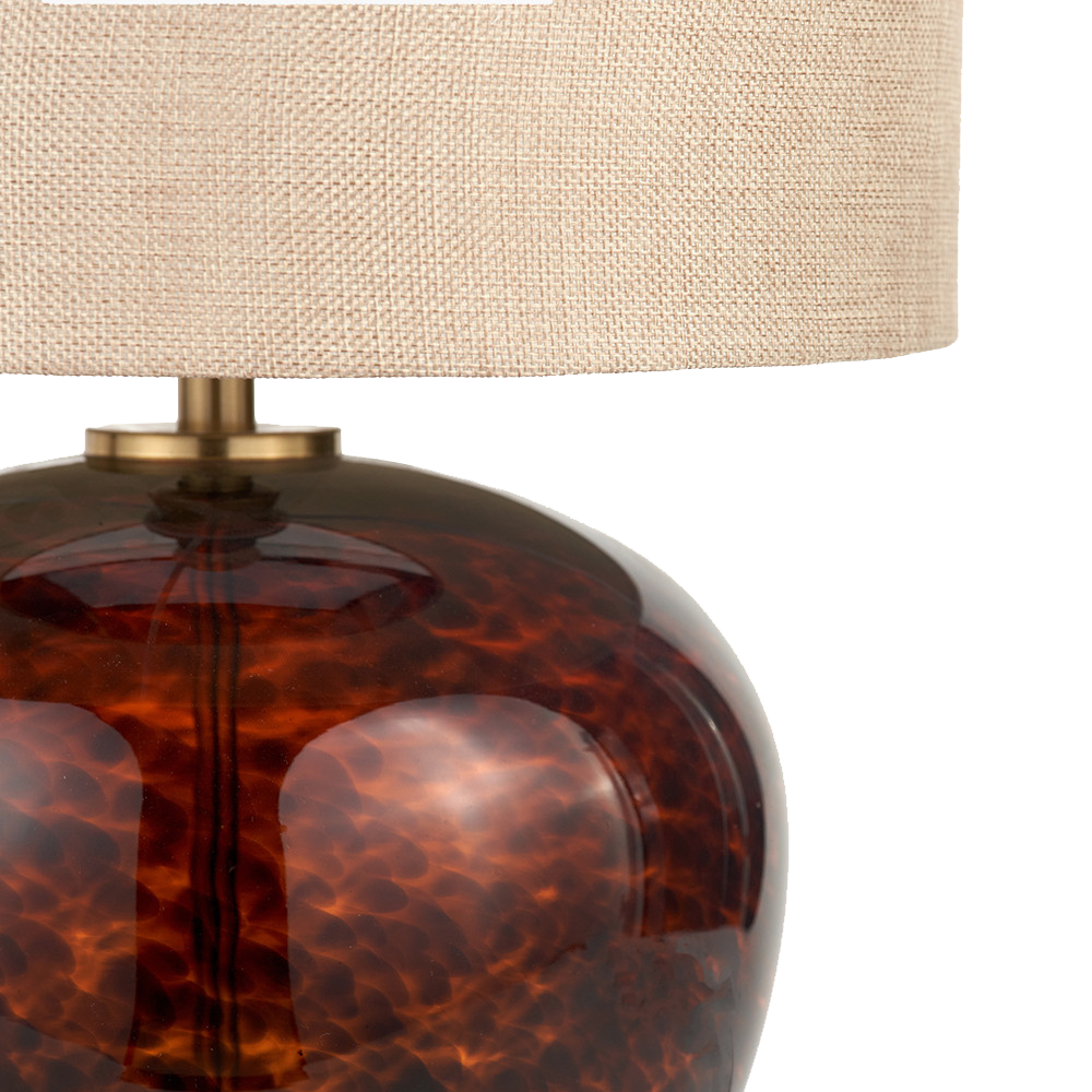 Lucien Tortoiseshell Glass Wide Table Lamp