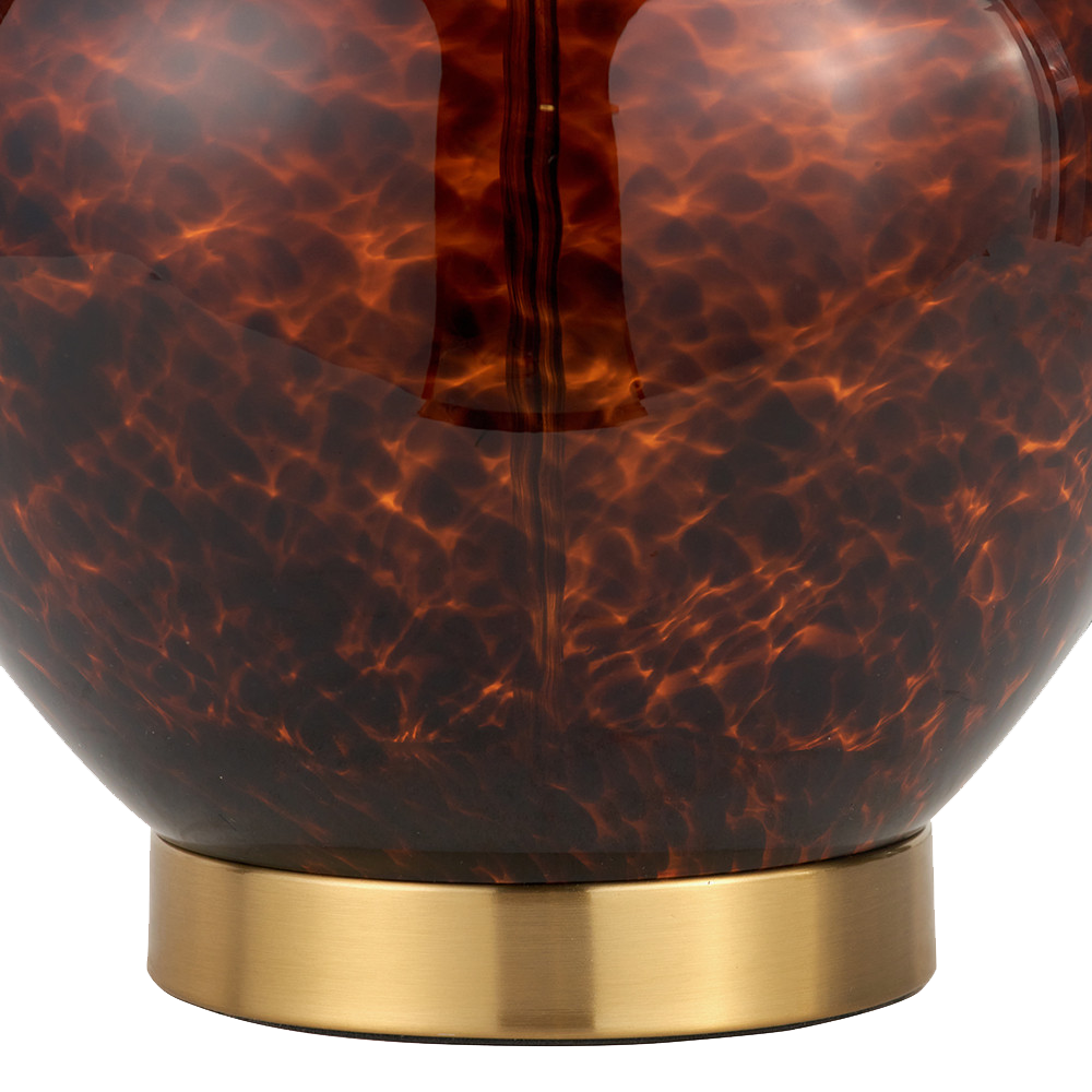 Lucien Tortoiseshell Glass Wide Table Lamp