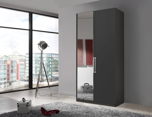 Bermuda Hinged 2 Door Wardrobe Matte Graphite 100cm