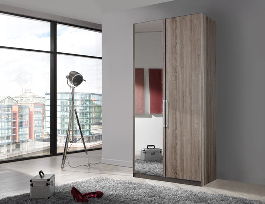 Bermuda Hinged 2 Door Wardrobe Dark Rustic Oak 100cm