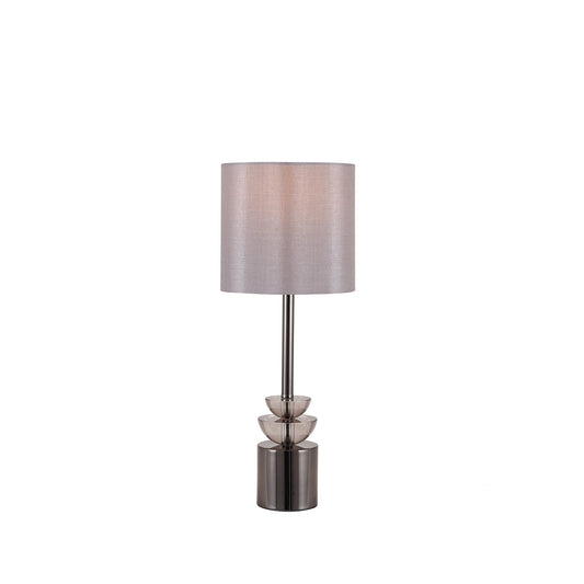 Smoked Glass and Pewter Glass Table Lamp