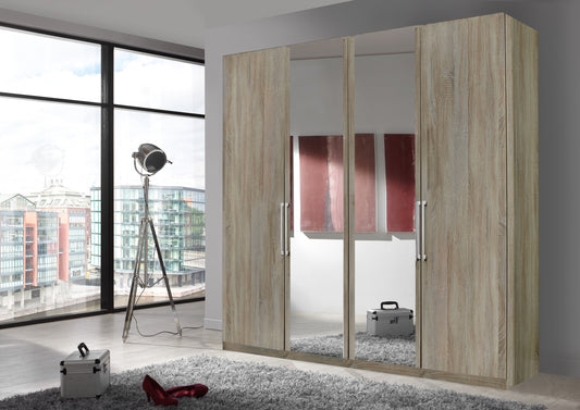Bermuda Hinged 4 Door Wardrobe Rustic Oak 200cm