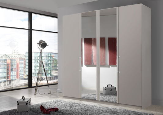 Bermuda Hinged 4 Door Wardrobe Matte Pebble Grey 200cm