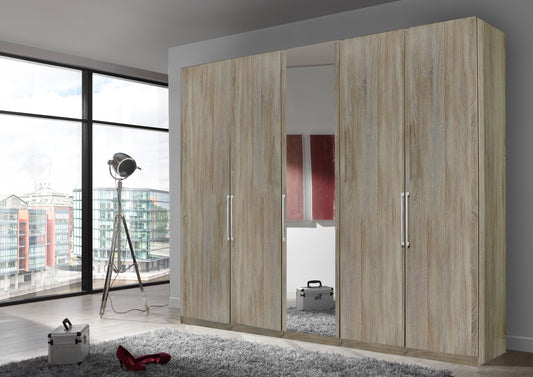 Bermuda Hinged 5 Door Wardrobe Rustic Oak 250cm