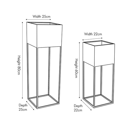 Graphite Metal Planters Set of 2