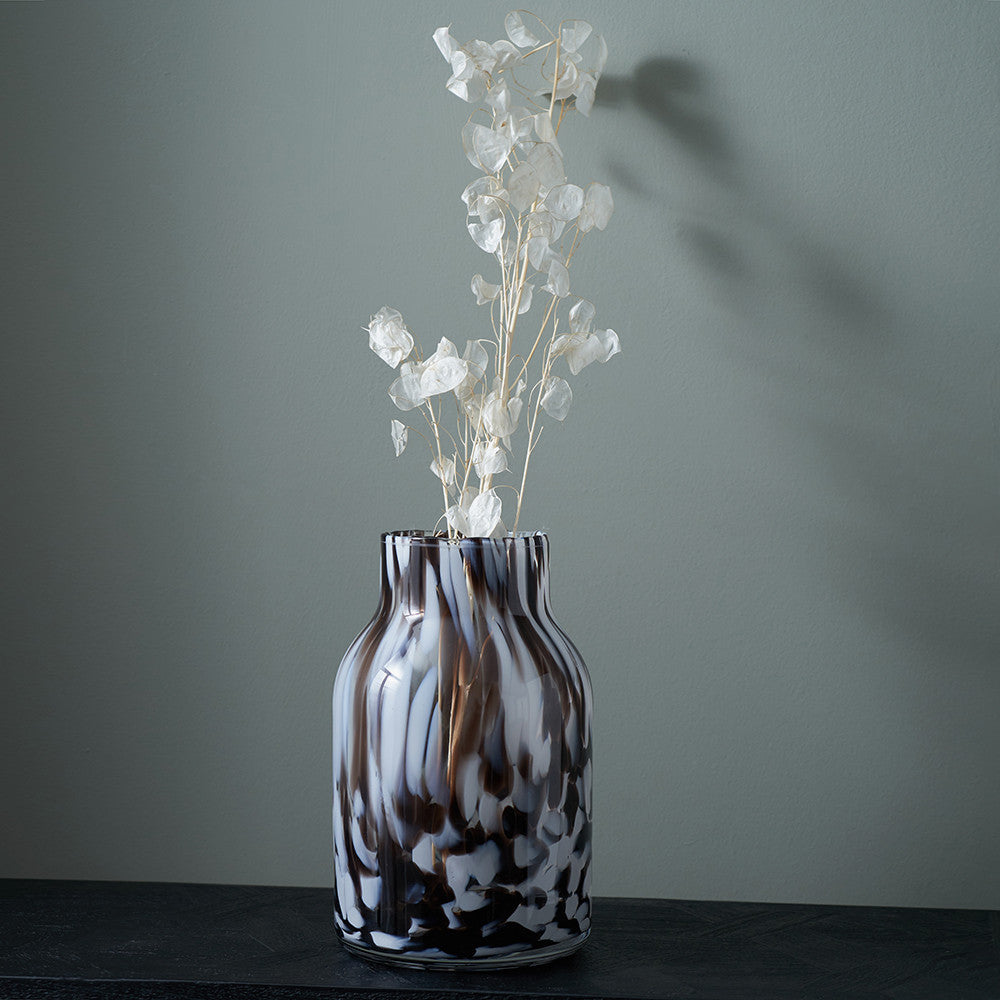 Tortoise Shell Glass Vase Tall