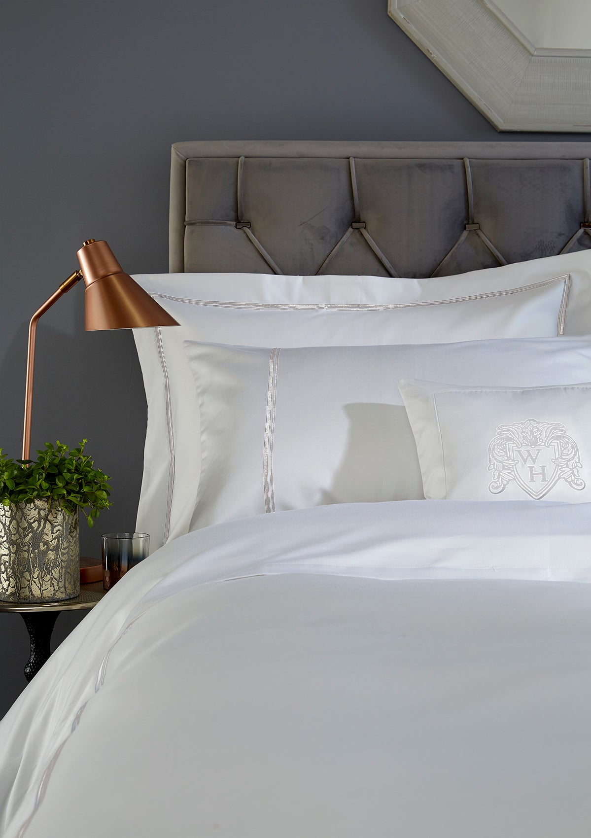 Double Row 800 Thread Count - Standard Pair Pillowcases White
