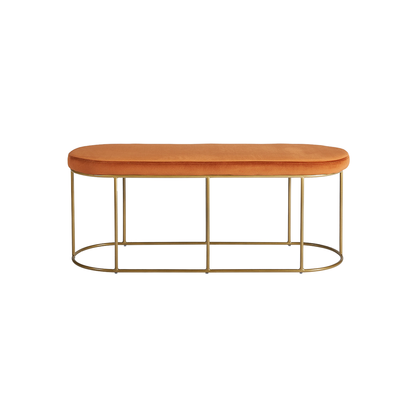 Tobacco & Gold Frame Bench
