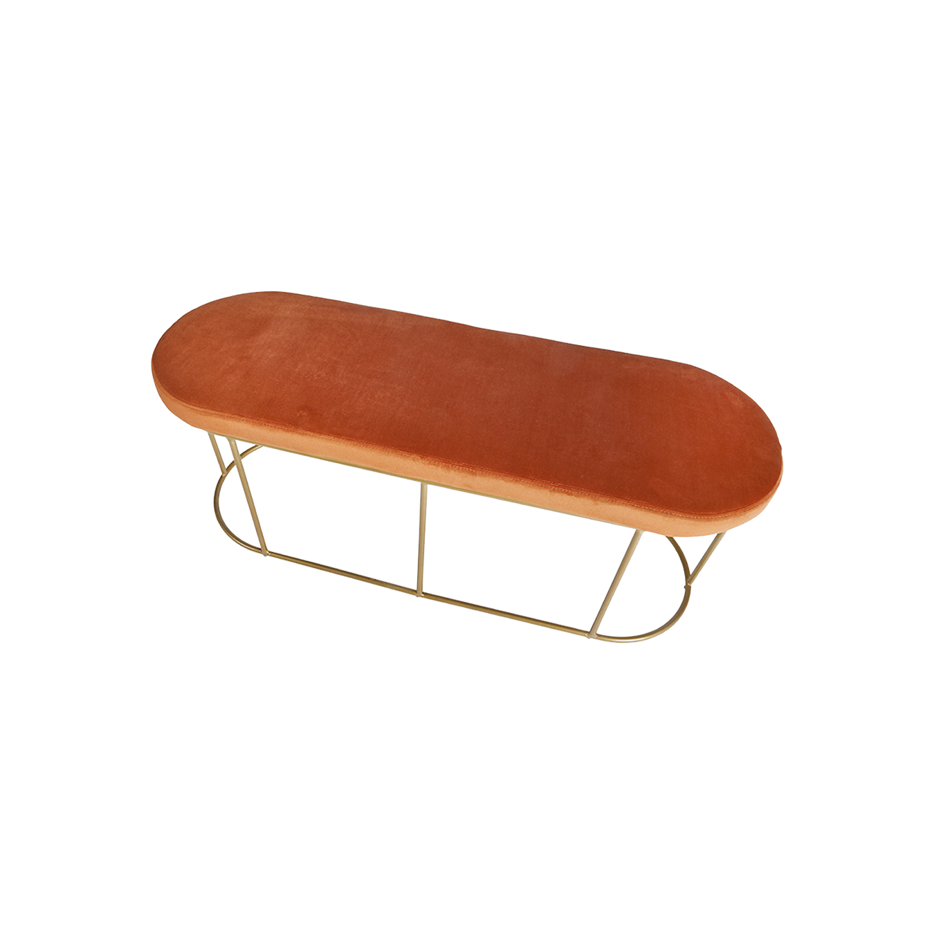 Tobacco & Gold Frame Bench