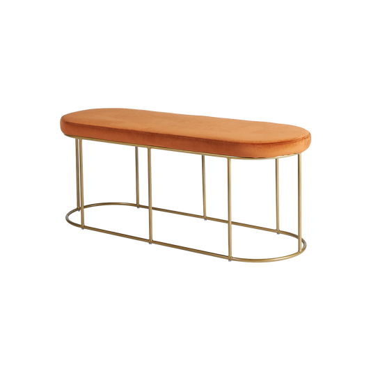 Tobacco & Gold Frame Bench