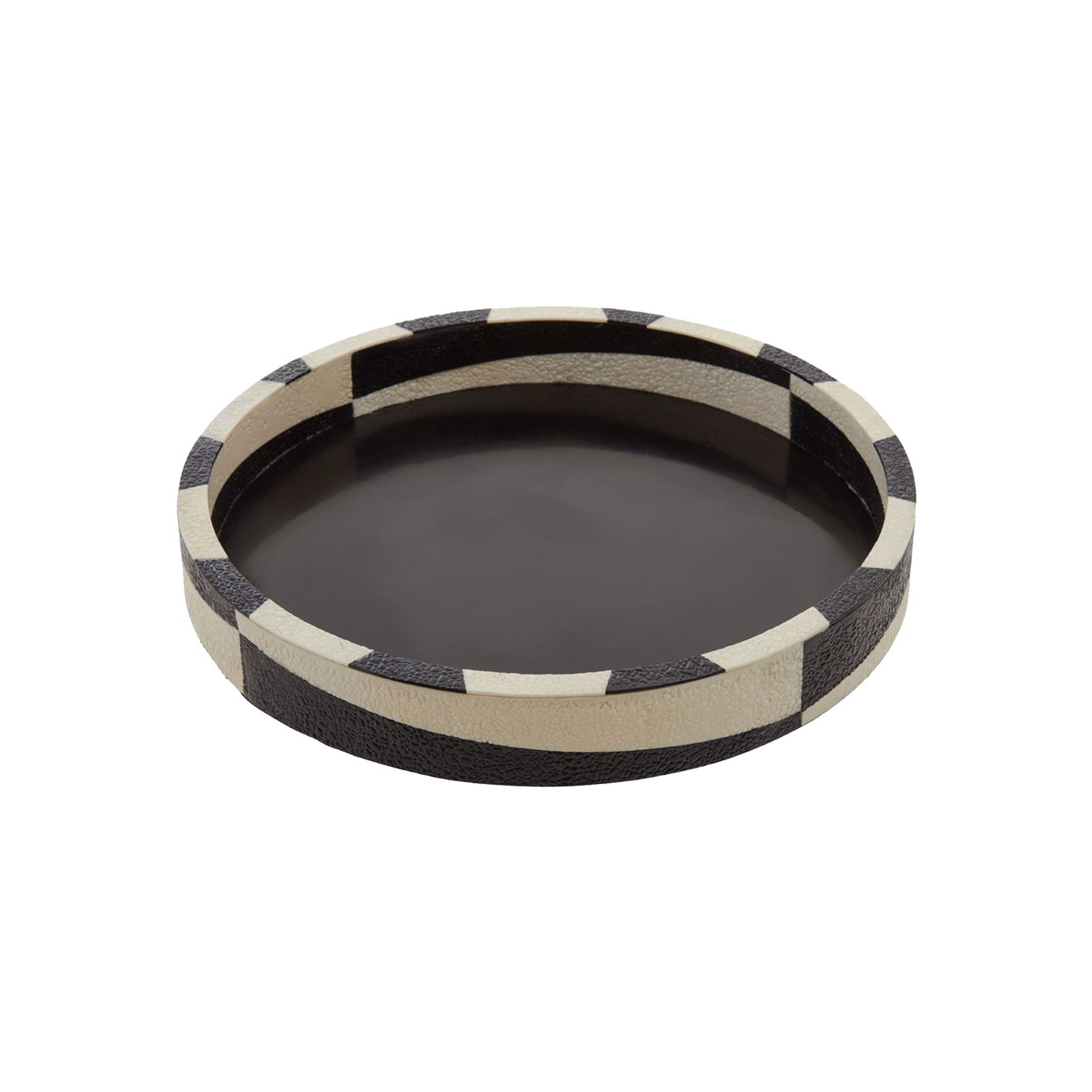 Ezra Round Tray Black White
