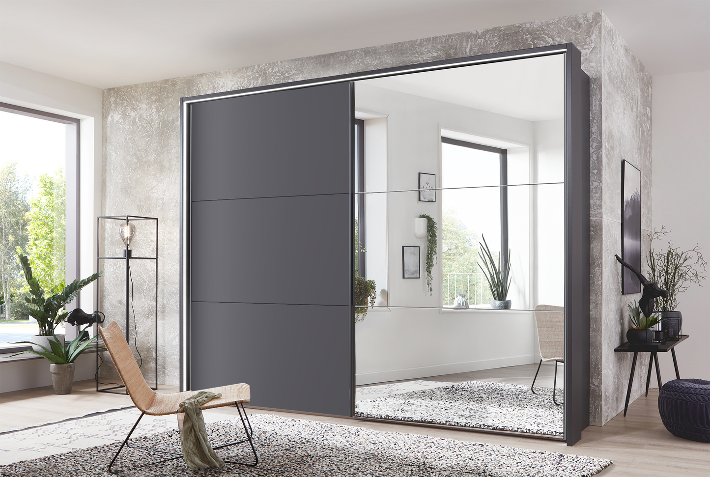 Kadiz Sliding Wardrobe Graphite 300 cm