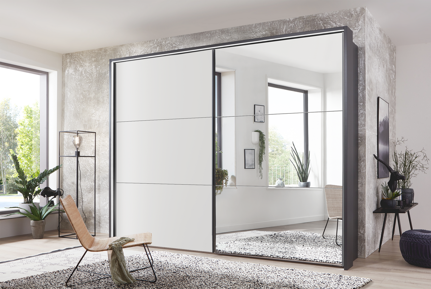 Kadiz Sliding Wardrobe White 300 cm