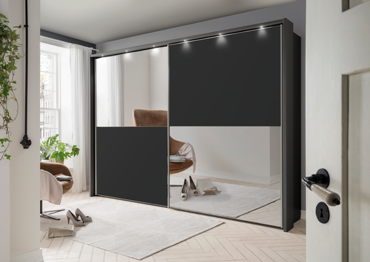 Bermuda II Sliding Wardrobe Matte Graphite 300cm