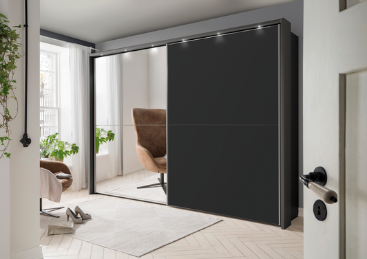 Bermuda Sliding Wardrobe Matte Graphite 150cm