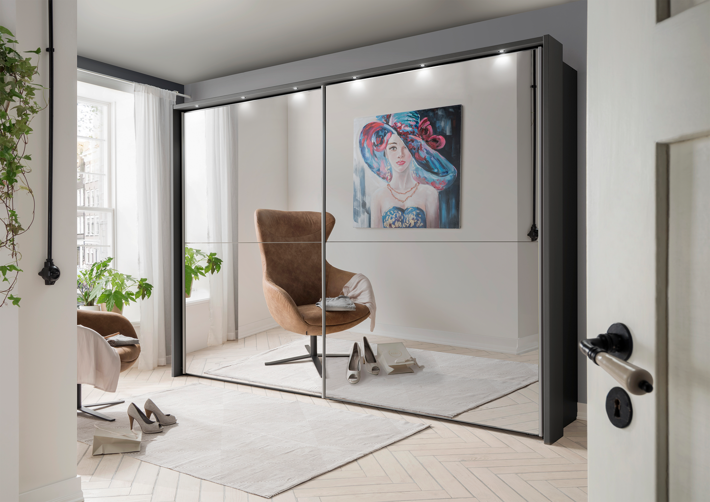 Bermuda Sliding Wardrobe Matte Graphite 150cm