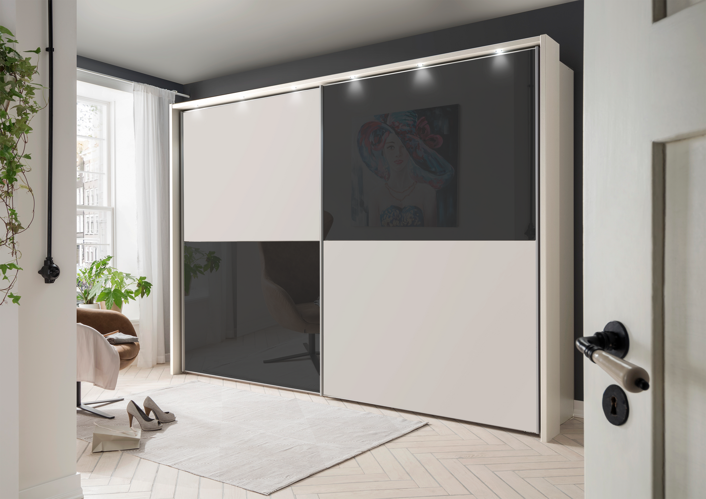 Bermuda II Sliding Wardrobe Matte Graphite 150cm