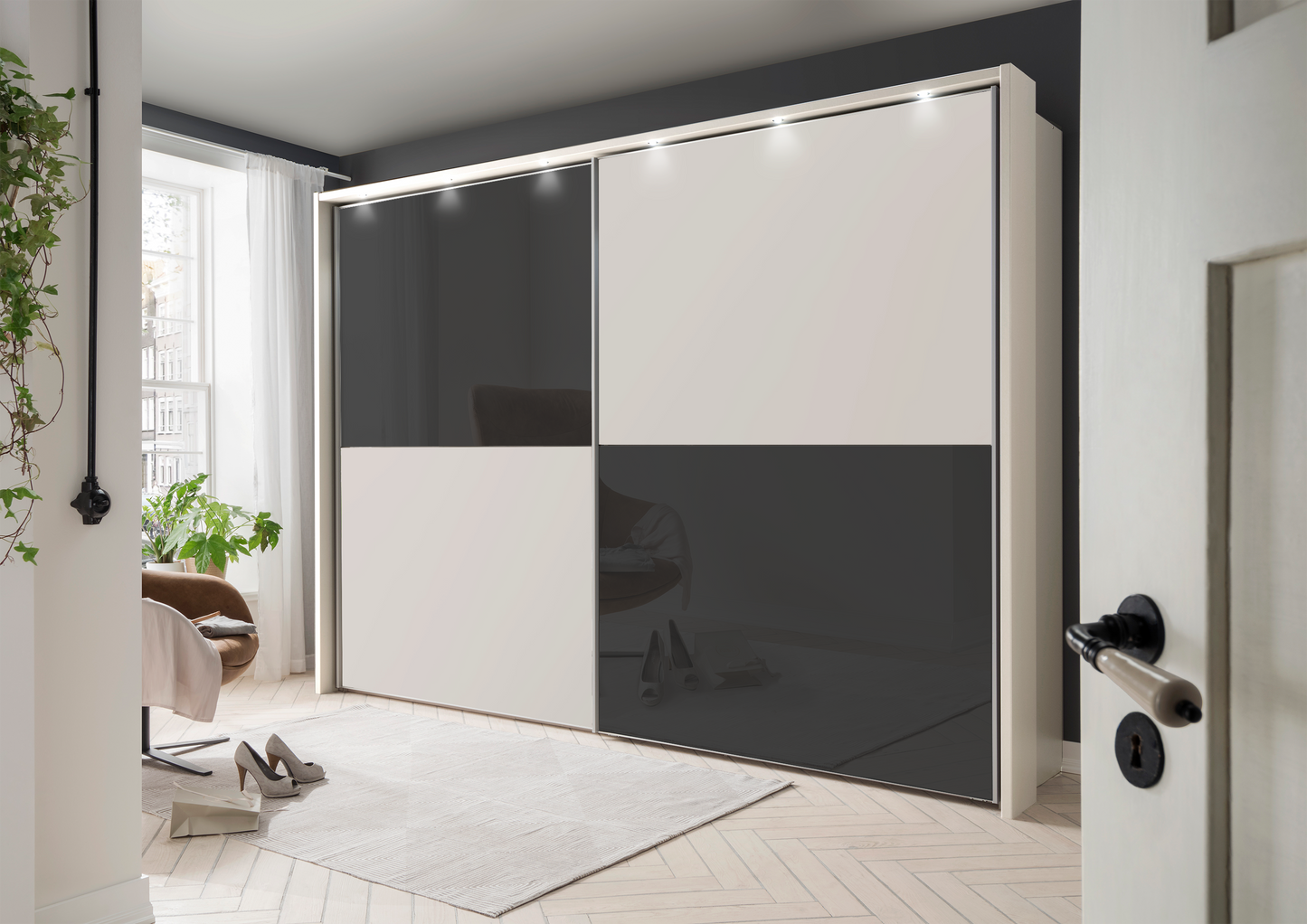 Bermuda II Sliding Wardrobe Matte Graphite 150cm