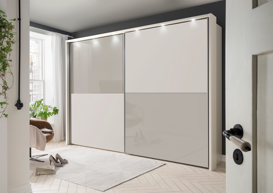 Bermuda II Sliding Wardrobe Glass Pebble Grey 250cm