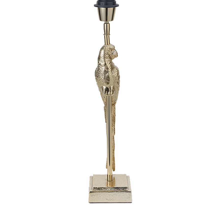 Shiny Gold Metal Parrot Table Lamp