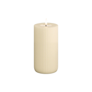 LED Shape Stripe Candle Cream 15cm
